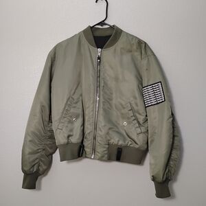 Alexander Wang Olive Green Bomber Jacket
